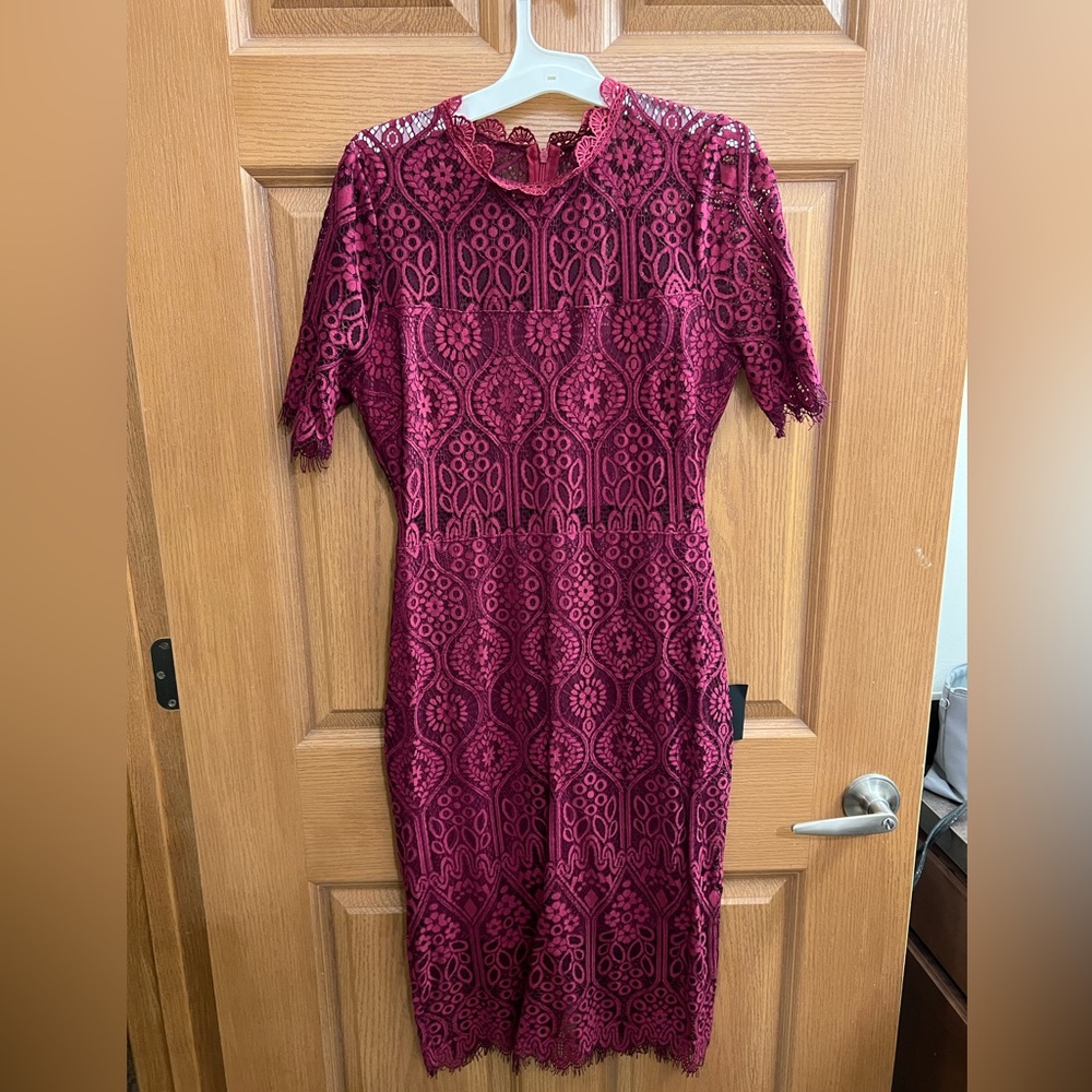 Lulus deep burgundy lace dress